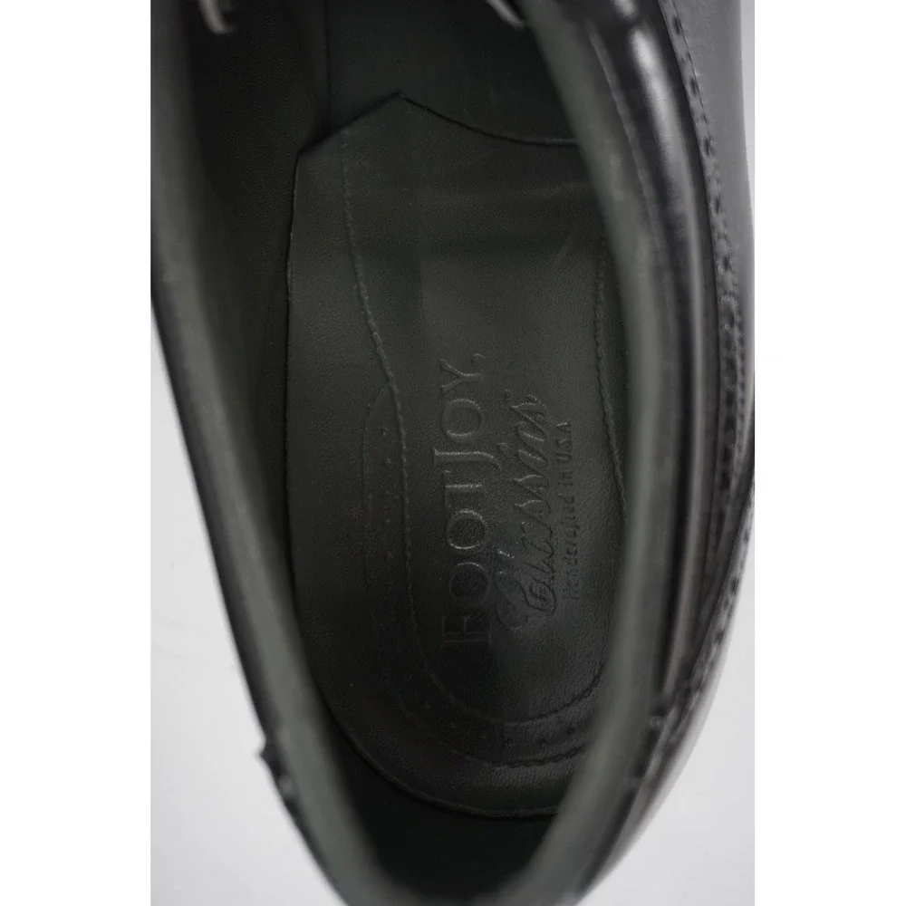 FootJoy Classics‎ Golf Shoes Mens 10.5 C Black Leather Brogue Wingtip USA Spikes